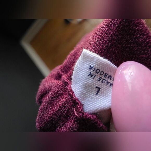 Gap Women Halter Midi Linen Blend Key Hole Burgundy Dress Sz L - Picture 4 of 7